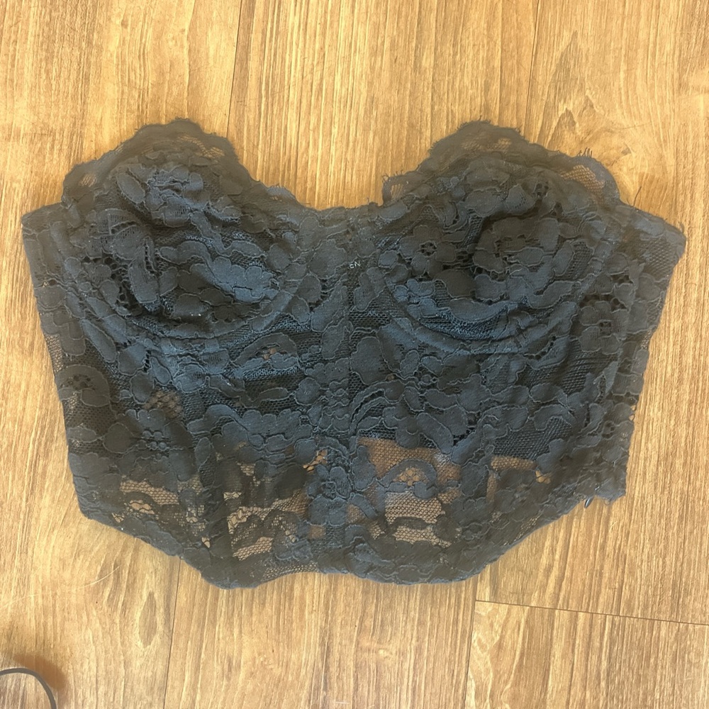 Black Lace Bustier Top